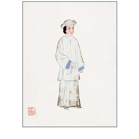 Woman in mourning robe