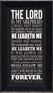 Psalm 23: Framed with Glass