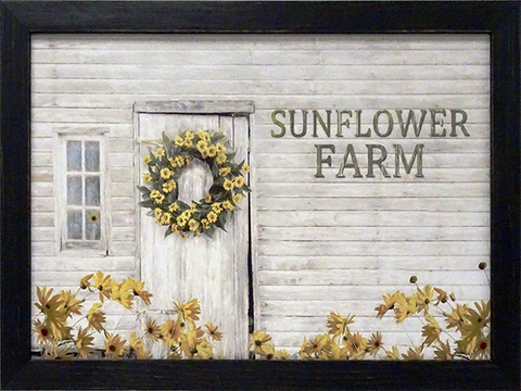 Sunflower Farm: Framed and Texturized Art Print