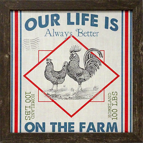 On the Farm: Framed and Texturized Art Print