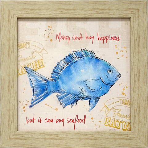 Money Can't Buy Happiness: Framed and Texturized Art Print