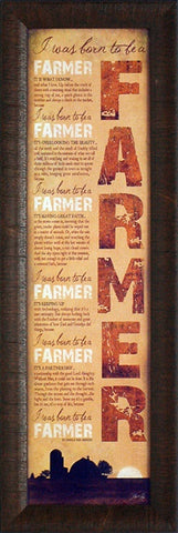 Born to Be a Farmer (Vert): Framed and Texturized Art Print