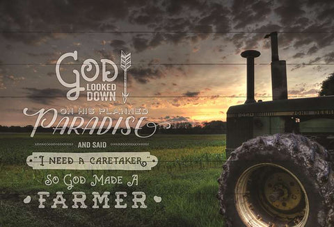 Tractor Sunset W/ So God Made A Farmer