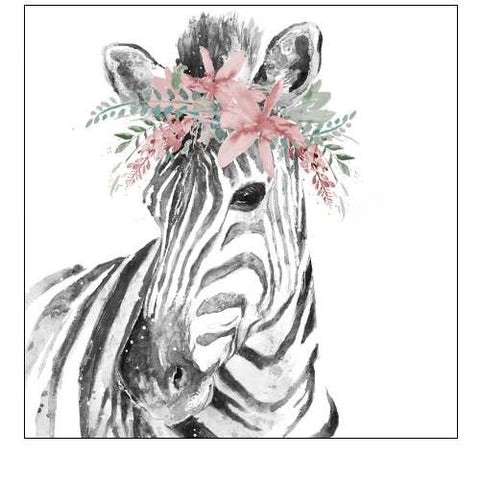 Water Zebra with Floral Crown Square