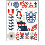 Folk Lodge Rabbit Red Navy