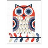 Folk Lodge Owl Red Navy