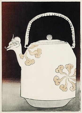 East Asian inspired kettle illustration from Bijutsu Sekai