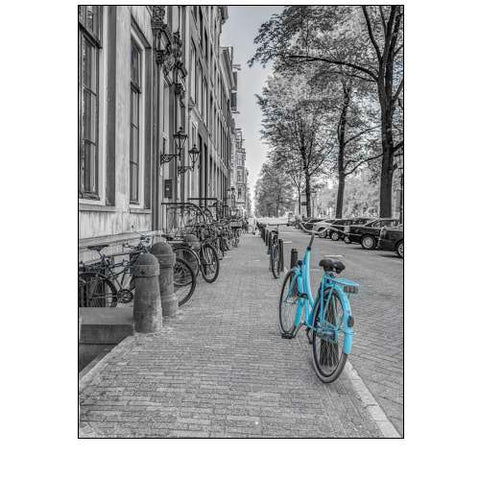 Bicycle parked on the sidewalk-Amsterdam