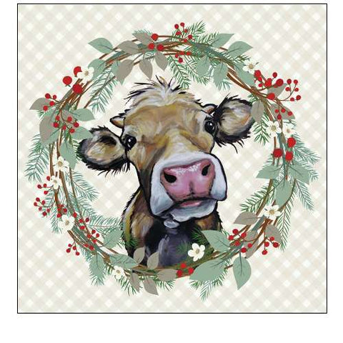 Christmas Cow Wreath