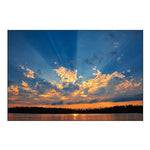Canada-Manitoba-Whiteshell Provincial Park-Crepuscular Rays over Star Lake