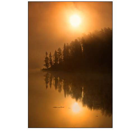Canada-Ontario-Kenora Isabel Lake in Fog at Sunrise