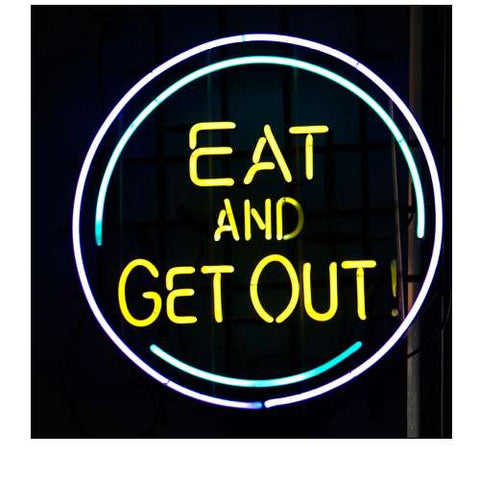 Illinois, Chicago Humorous neon sign at a diner