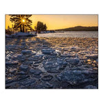 Minnesota-Lake Superior Lake Ice at Sunset