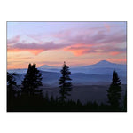Washington State Sunset Landscape with Mt Adams and Mt Rainier