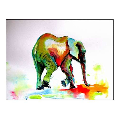 Colorful Elephant Alone
