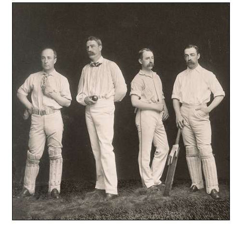 Cricket Players, Unidentified Group Of Four