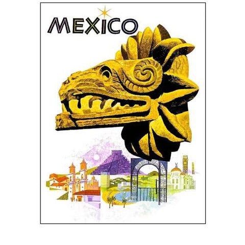 Mexico Quetzalcoatl Travel Poster