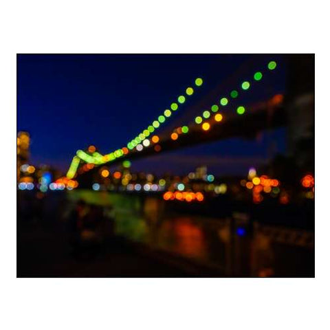 Brooklyn Bridge Bokeh Lights at Night