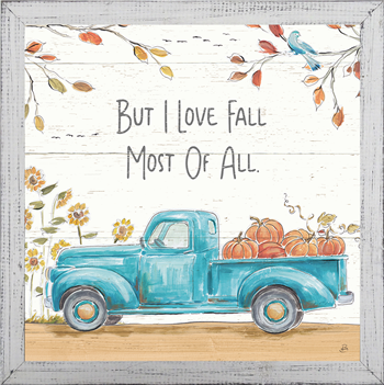 Fall Market - I Love Fall: Framed and Texturized Art Print