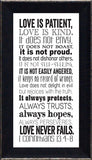 I Corinthians 13: Framed with Glass