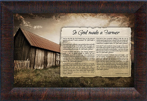 So God Made a Farmer (Rustic): Framed with Glass