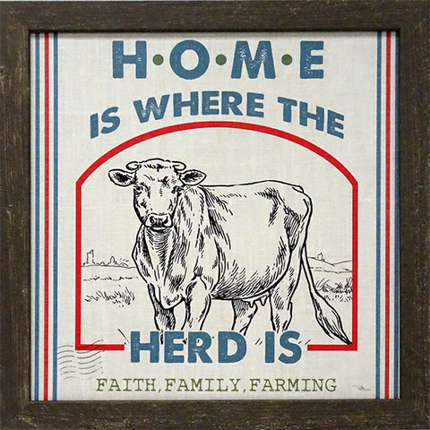 Home Is Where The Herd Is: Framed and Texturized Art Print