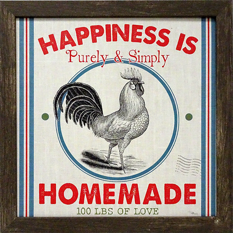 Happiness is Homemade: Framed and Texturized Art Print