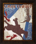 C'mon Cowboy: Framed and Texturized Art Print