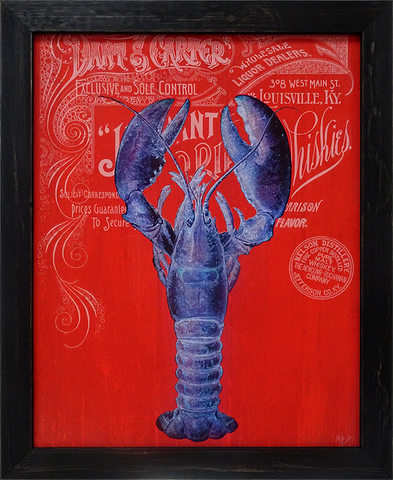 Lobster Prohibition Lobster (Red): Framed with Glass
