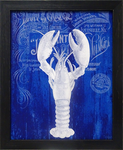 Lobster Prohibition Lobster (Blue): Framed with Glass