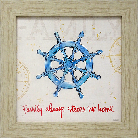 Family Always Steers Me Home: Framed and Texturized Art Print