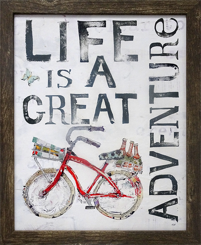 Life is a Great Adventure: Framed and Texturized Art Print