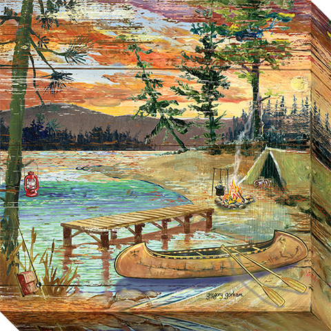 Wildlife Camp Motif I: Gallery Wrapped Canvas