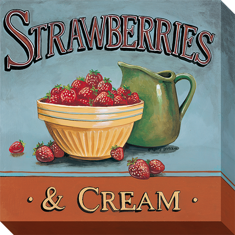Strawberries & Cream: Gallery Wrapped Canvas (3 Sizes)
