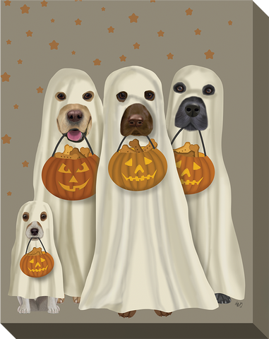 Halloween Trick or Treat Dogs: Gallery Wrapped Canvas