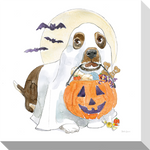 Halloween Pets - Dog Ghost: Gallery Wrapped Canvas