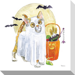 Halloween Pets - Cat Ghost: Gallery Wrapped Canvas