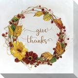 Give Thanks Harvest Wreath: Gallery Wrapped Canvas