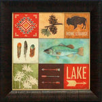 Lodge Collage I: Framed and Texturized Art Print
