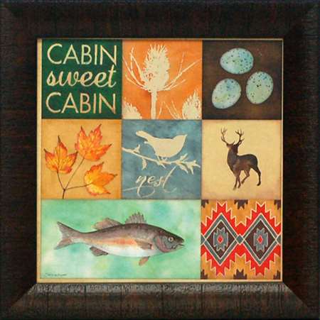 Lodge Collage II: Framed and Texturized Art Print