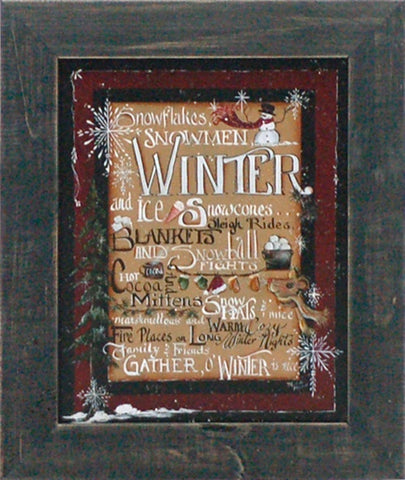 Winter Words Glittered: Framed and Texturized Art Print