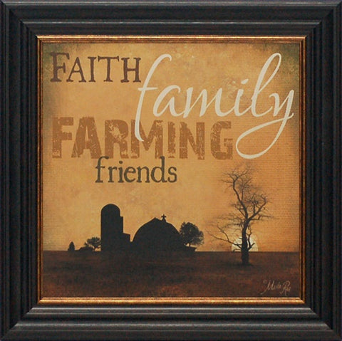Faith Family Farming: Framed and Texturized Art Print