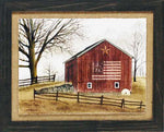Flag Barn: Framed with Glass
