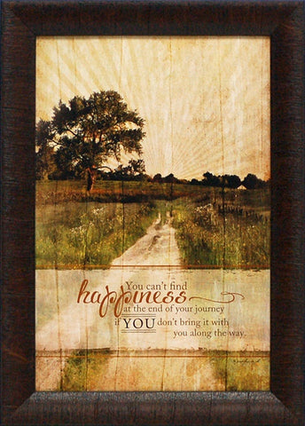 You Can't Find Happiness: Framed and Texturized Art Print